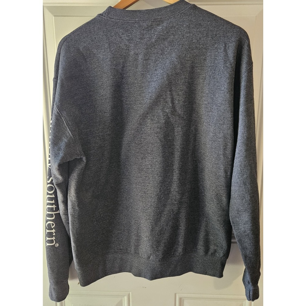 Simply Southern Merry &‎ Bright Christmas Sweatshirt Womens Medium Gray Pink... - Picture 4 of 5